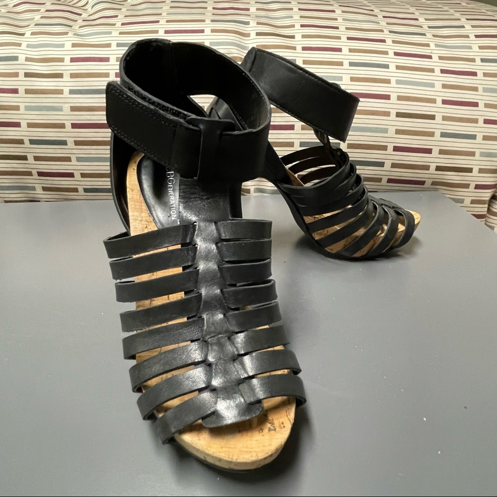 Used BCBG Generation black sandal heels